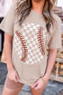 Game Day Checkered Baseball Print Graphic Tee