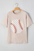 Game Day Checkered Baseball Print Graphic Tee