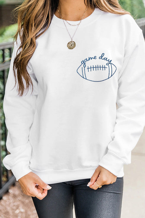 Game Day Football Graphic Crew Neck Sweatshirt