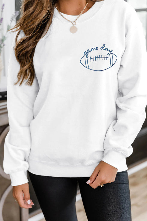 Game Day Football Graphic Crew Neck Sweatshirt