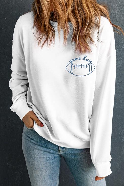 Game Day Football Graphic Crew Neck Sweatshirt