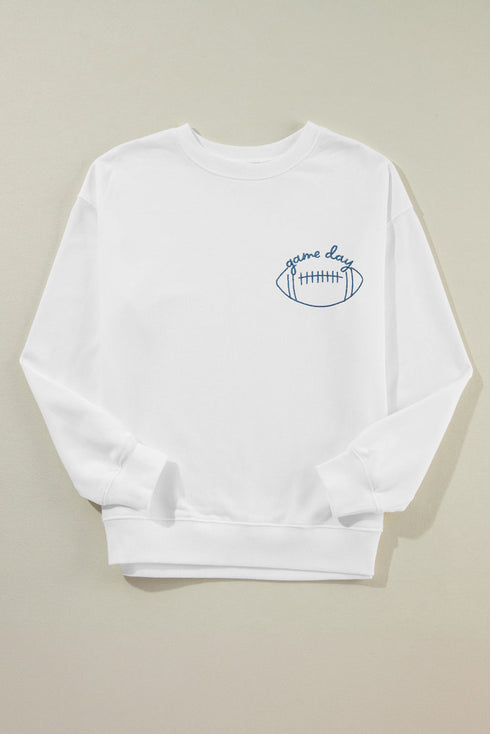 Game Day Football Graphic Crew Neck Sweatshirt
