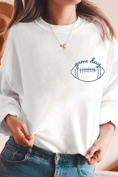 Game Day Football Graphic Crew Neck Sweatshirt