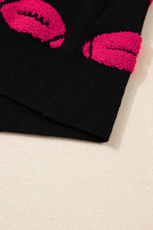 Game Day Football Jacquard Puff Sleeve Short Sleeve Sweater