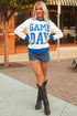 Game Day Letter Graphic Varsity Stripe Baggy Sweatshirt