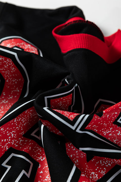 Game Day Letter Graphic Varsity Stripe Baggy Sweatshirt