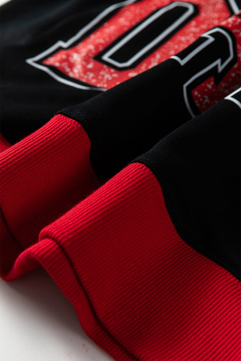 Game Day Letter Graphic Varsity Stripe Baggy Sweatshirt