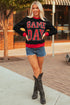 Game Day Letter Graphic Varsity Stripe Baggy Sweatshirt