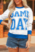 Game Day Letter Graphic Varsity Stripe Baggy Sweatshirt