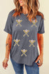 Game Day Sequin Embellished Baseball Graphic Print Tee