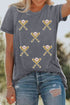 Game Day Sequin Embellished Baseball Graphic Print Tee