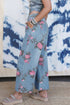 Garden Floral All Over Print Denim Bootcut Jeans