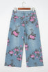 Garden Floral All Over Print Denim Bootcut Jeans