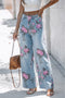 Garden Floral All Over Print Denim Bootcut Jeans