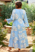 Garden Party Floral Tiered Flowy A Line Long Sleeve Maxi Dress