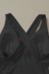 Gathered Bust Plunging Neckline Solid One Piece Swimsuit