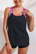Geometric Accent Strap Scoop Neck Swim Tankini Top