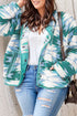 Geometric Aztec Pattern Plus Size Fleece Jacket