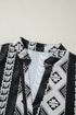 Geometric Aztec Print V Neck Ruffled Mini Dress