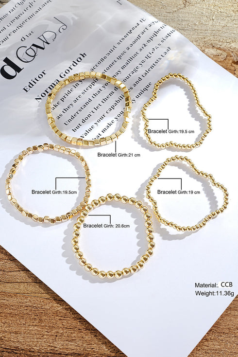 Geometric Beaded Plated Alloy Wrist Stack Set