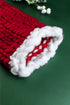 Geometric Block Knit Pom Pom Cuffed Beanie