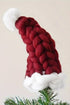 Geometric Block Knit Pom Pom Cuffed Beanie