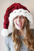 Geometric Block Knit Pom Pom Cuffed Beanie