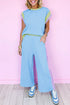 Geometric Block Pattern Trim Detail Pant Set