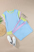 Geometric Block Pattern Trim Detail Pant Set