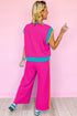 Geometric Block Pattern Trim Detail Pant Set