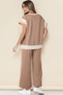 Geometric Block Pattern Trim Detail Pant Set