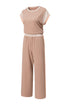 Geometric Block Pattern Trim Detail Pant Set