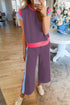 Geometric Block Pattern Trim Detail Pant Set