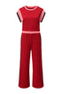 Geometric Block Pattern Trim Detail Pant Set