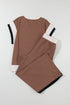 Geometric Block Pattern Trim Detail Pant Set