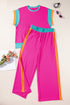 Geometric Block Pattern Trim Detail Pant Set