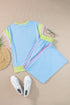 Geometric Block Pattern Trim Detail Pant Set