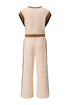 Geometric Block Pattern Trim Detail Pant Set