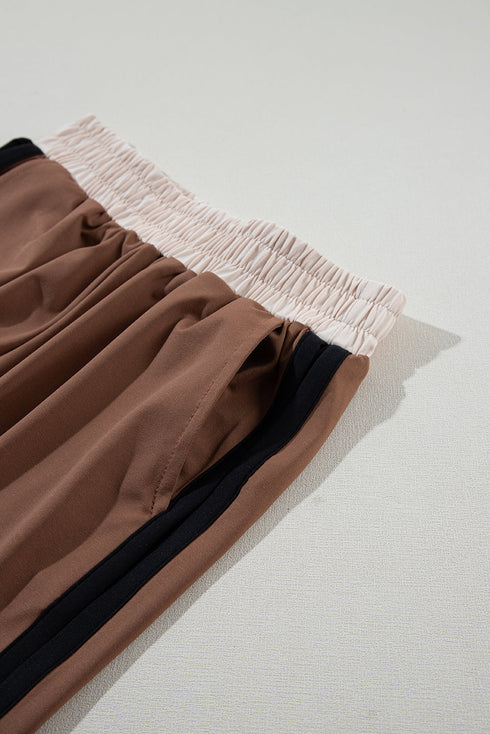 Geometric Block Pattern Trim Detail Pant Set