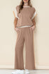 Geometric Block Pattern Trim Detail Pant Set
