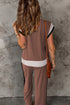 Geometric Block Pattern Trim Detail Pant Set