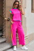 Geometric Block Pattern Trim Detail Pant Set