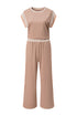 Geometric Block Pattern Trim Detail Pant Set