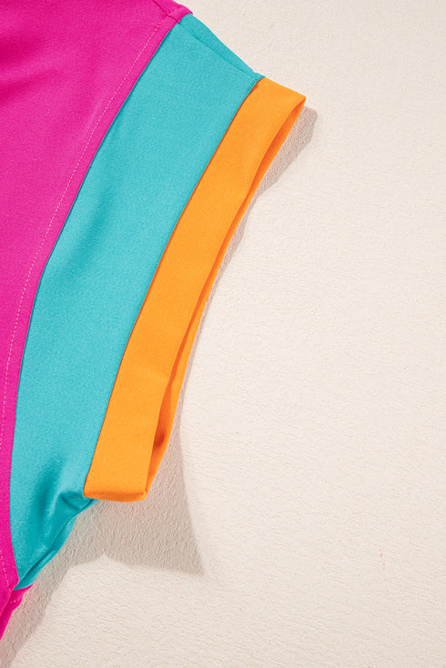 Geometric Block Pattern Trim Detail Pant Set