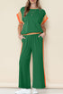 Geometric Block Pattern Trim Detail Pant Set