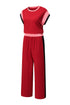 Geometric Block Pattern Trim Detail Pant Set