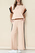 Geometric Block Pattern Trim Detail Pant Set