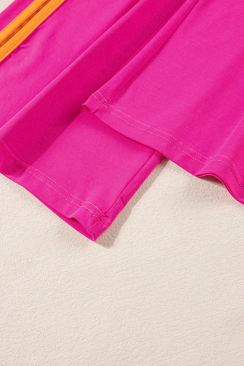 Geometric Block Pattern Trim Detail Pant Set