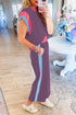 Geometric Block Pattern Trim Detail Pant Set