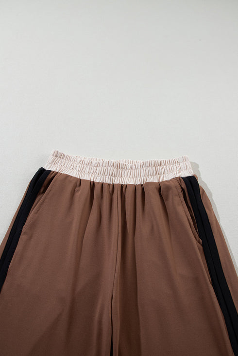 Geometric Block Pattern Trim Detail Pant Set